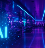 Futuristische AI-retail illustratie